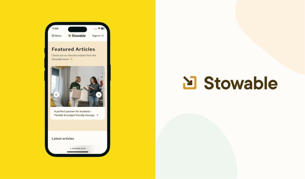 Stowable open on a mobile and stowable logo