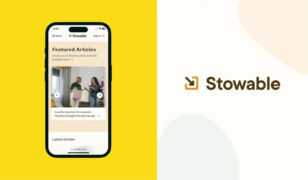 Stowable open on a mobile and stowable logo