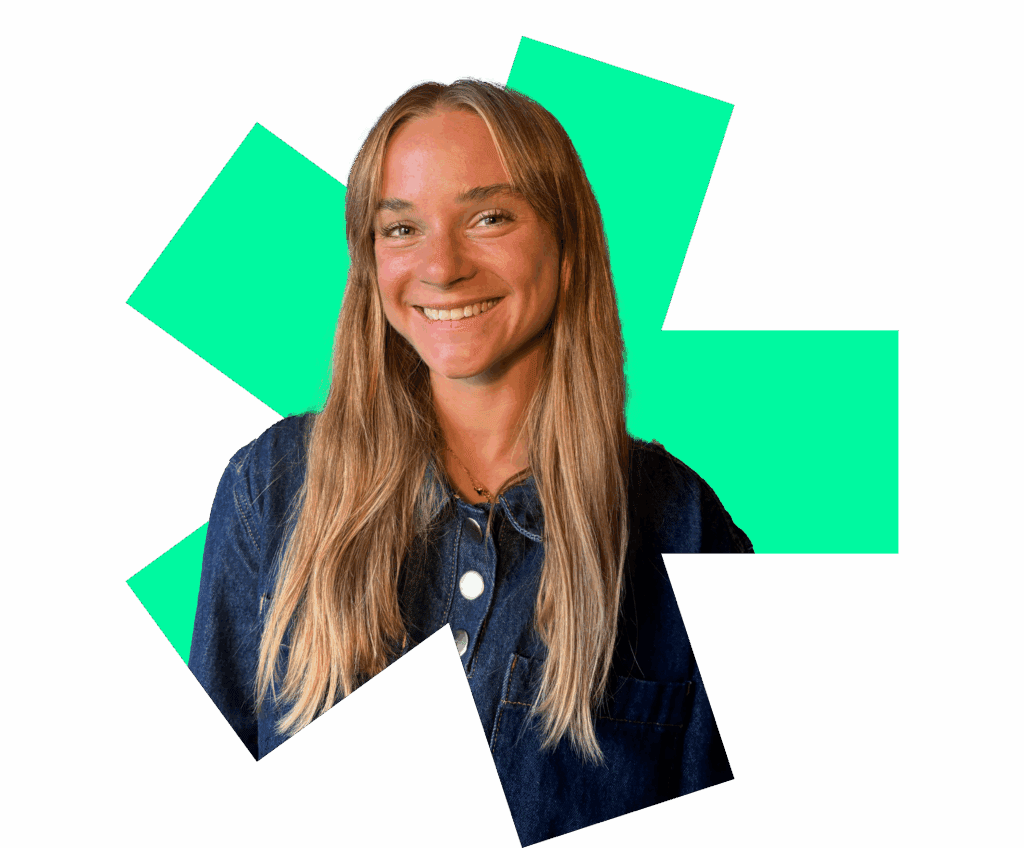 Sophie Ellis in green Hiyield asterisk.