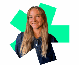 Sophie Ellis in green Hiyield asterisk.